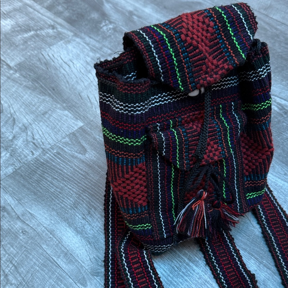 Handcrafted Multicolor Small Backpack - image 4